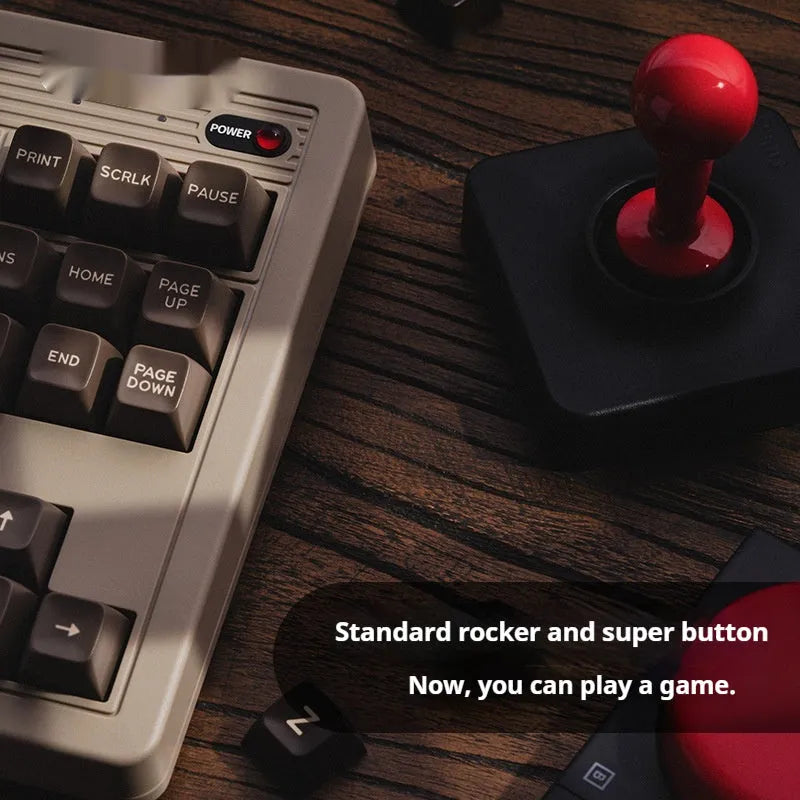 Retro mechanical gaming keyboard with Bluetooth wireless and C64-inspired 87-key design
