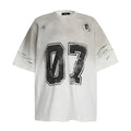 Men's black and white short-sleeved cotton t-shirt shown front and back.