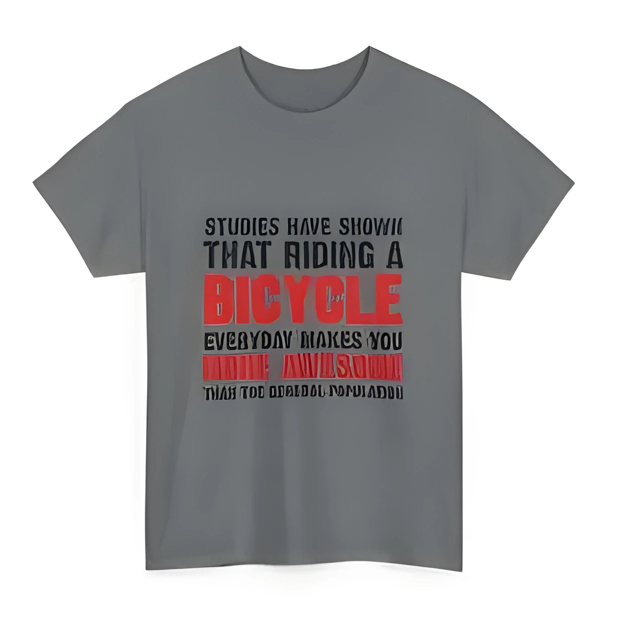 Grey women's short sleeve cotton t-shirt with printed pattern on sleeves.