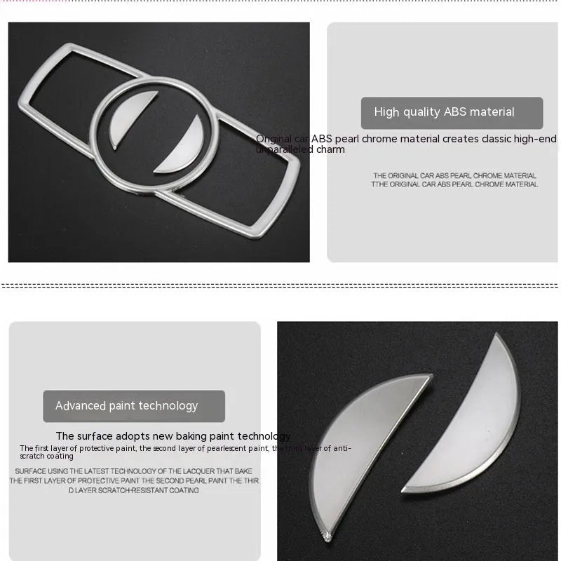 Silver decorative trim sticker for BMW headlight switch frame interior modification