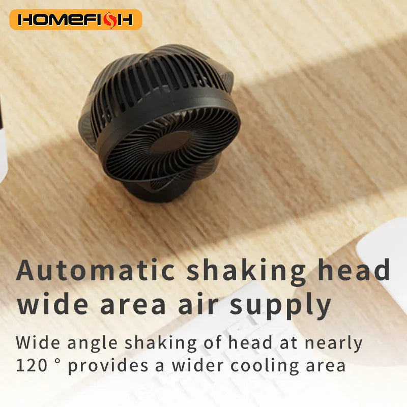 HOMEFISH F2 automatic shake head fan with LED light and removable bracket mounted on a pram