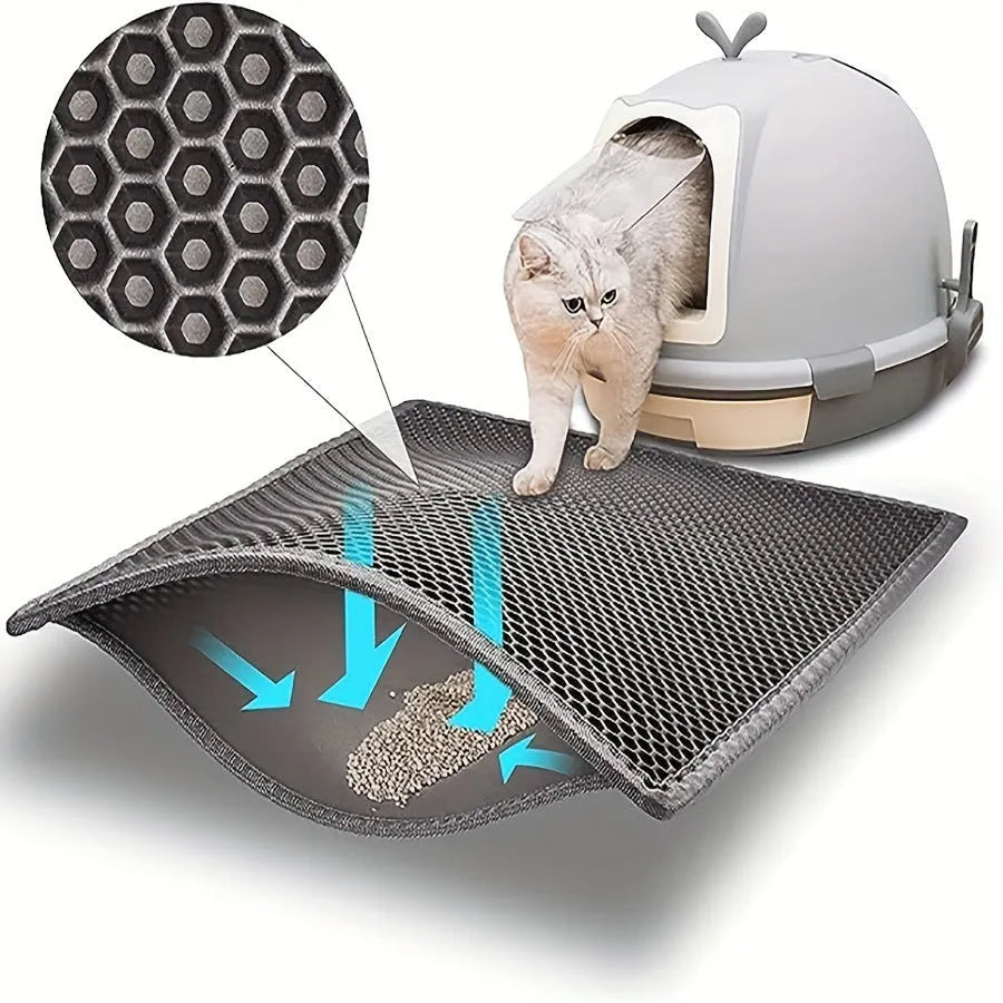 Anti splash EVA double-layer cat litter mat in six colours and four sizes for litter tray and cage use