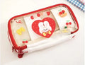 Transparent TPU pencil case with rabbit and heart designs in red and pink colour options