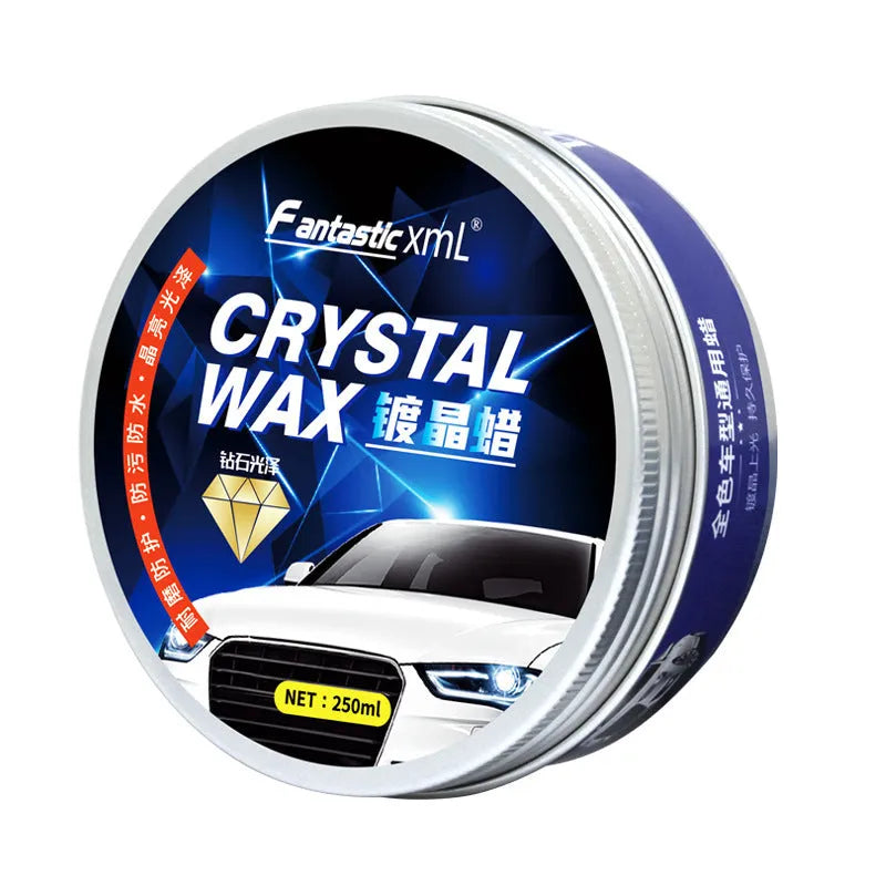 120ml solid car wax tin with sponge and towel for automobile paint scratch repair and crystal wax plating