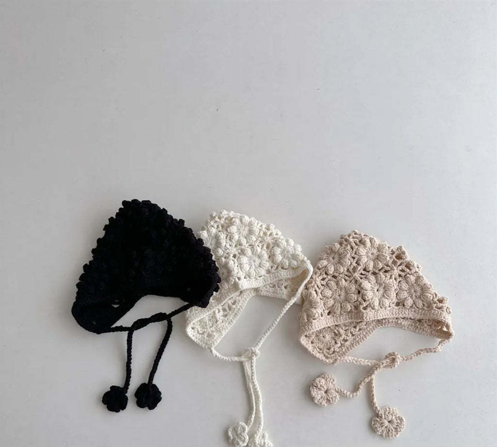 Girls' breathable lace-up earflaps woolen hat in viscose fibre with dome crown and jacquard finish