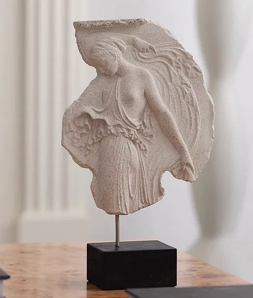 Italian-style Wine Goddess resin ornament statue measuring 35cm tall with modern minimalist design