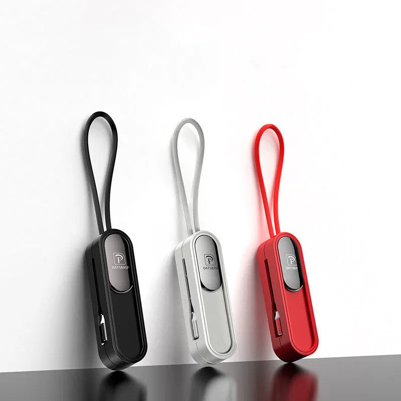 Black magnetic three-in-one USB charging cable showing three magnetic connectors and 0.4 metre length