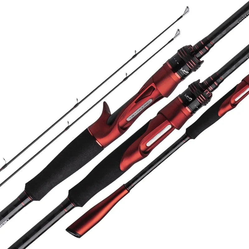 Carbon fishing rod with straight handle or pikestaff option in 2.1m and 2.4m lengths for light lure fishing