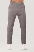 Men's solid colour suit trousers in mid waist, straight leg, small feet opening, polyester blend, available in five colours.