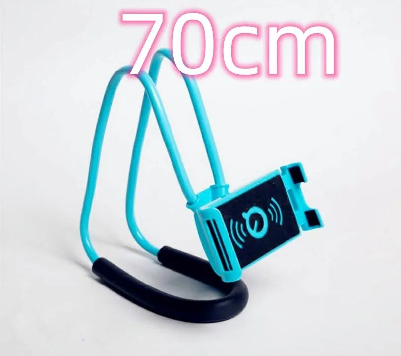 White universal smartphone holder with 360-degree rotating bracket on a desk