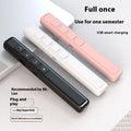 A whiteboard remote control pen with a universal USB receiver, shown in black, white, and pink colour options.