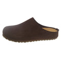 Korean style square-toe outdoor slippers in microfiber with slip-on design
