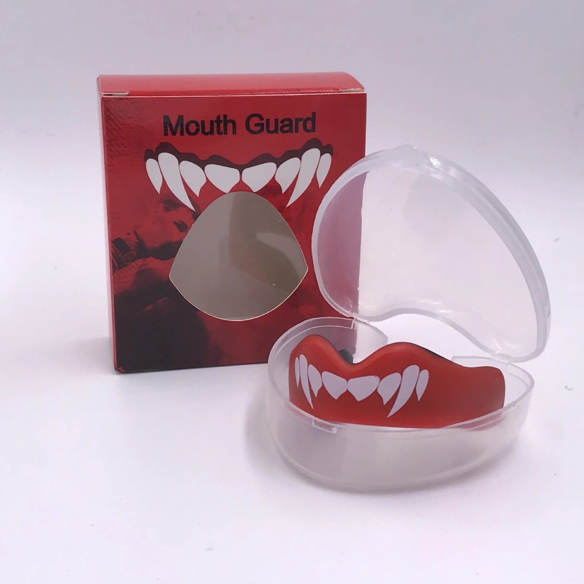 Adult boxing mouthguard with printed tooth design for Sanda and Taekwondo in three colour variations