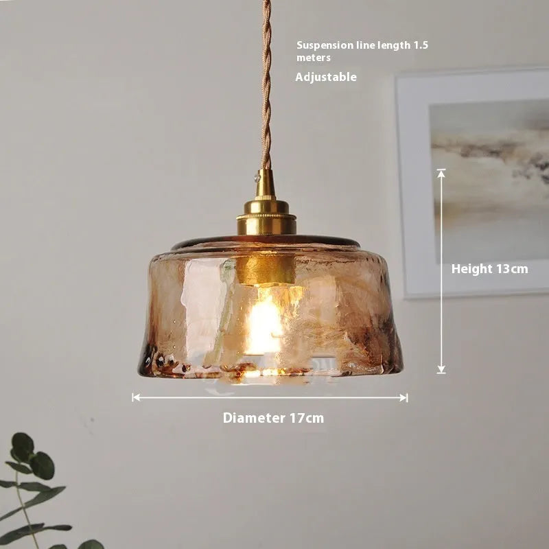 Nordic retro style brass and glass pendant chandelier for restaurant ceiling lighting