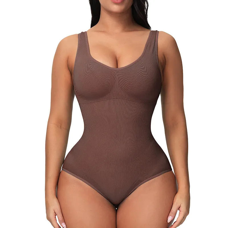 Seamless nylon bodysuit corset in multiple colours providing waist support and body sculpting