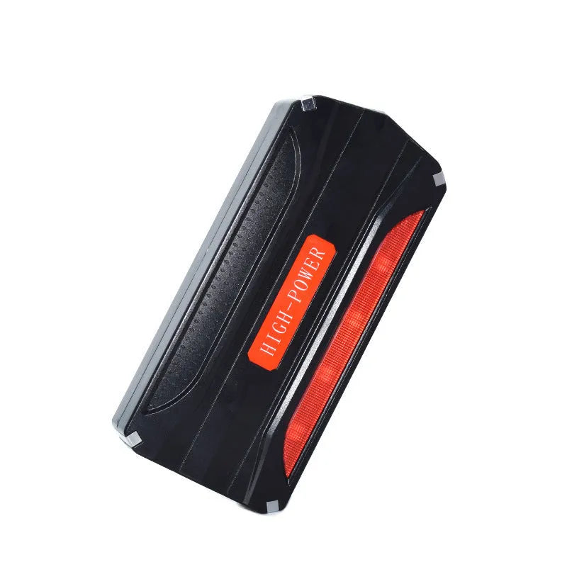 Black and red vehicle emergency starting power supply with 7800mAh battery capacity