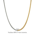 Women's stainless steel snake bones chain necklace with geometric design in gold colour