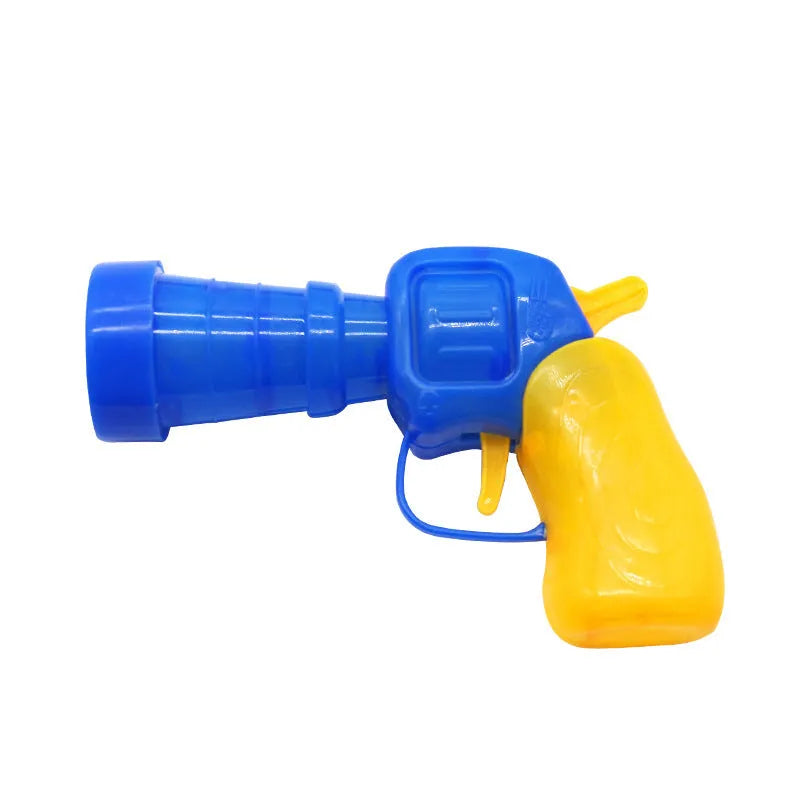 Plush pet toy ball launcher gun set with soft 3cm yarn balls for interactive indoor play