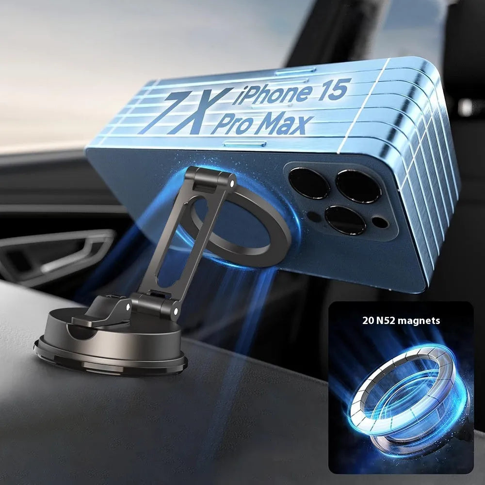 Black suction cup magnetic phone holder for car use, style H154, single mobile phone holder