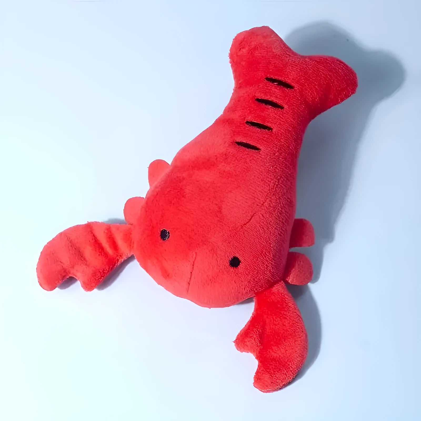Red lobster squeaky dog toy measuring 12.5 cm for small and medium breeds