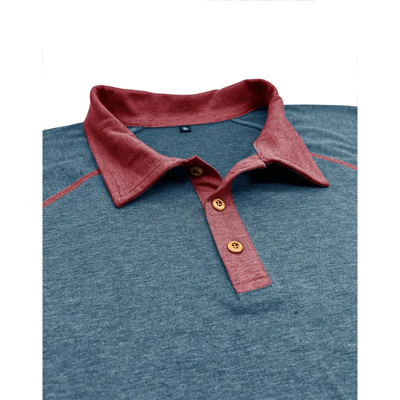 Men's short sleeve polo shirt with lapel collar, polyester fibre, nine colours, Asian sizes S to XXXL