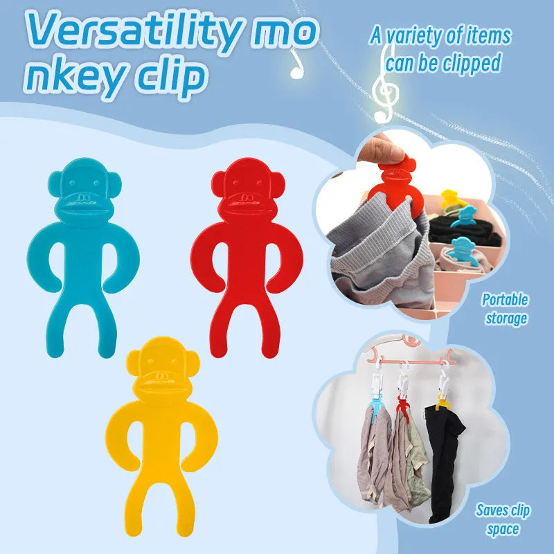 Plastic socks clips in blue, yellow and red colours for machine wash anti-winding storage