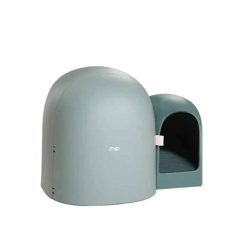 Fully enclosed cat litter box in Aurora White colour with oversized dimensions