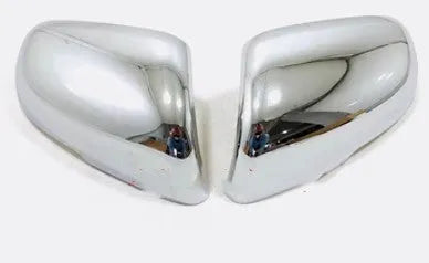 Car rearview mirror protection covers in electroplated silver and carbon fibre black finishes