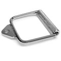 Silver D-type tension bar handle made from electroplated steel for fitness equipment, single tension rod