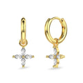 S925 sterling silver flower earrings for women in gold or platinum colour, Korean style, one pair