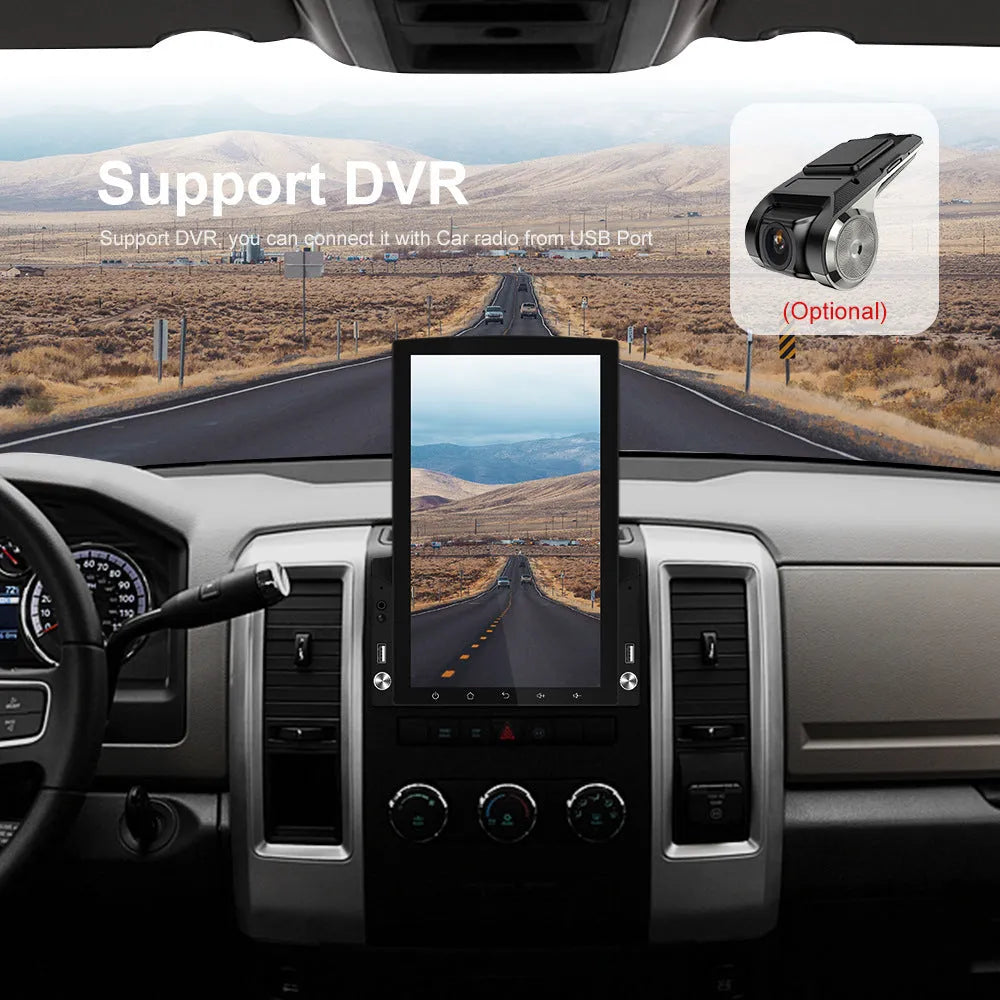 9.7 inch vertical screen Android 10 car MP5 player with offline map, Bluetooth and FM radio