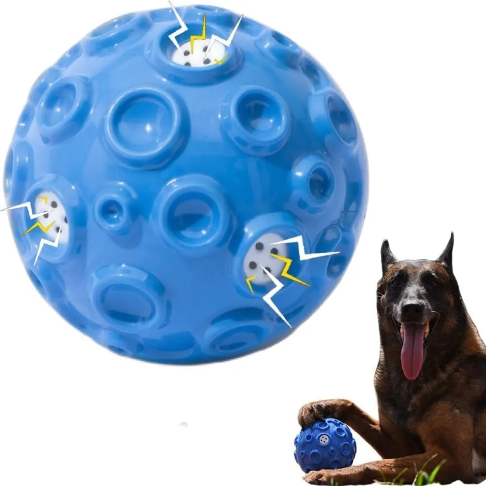 Natural rubber dog toy ball with textured surface in choice of five colours for aggressive chewers