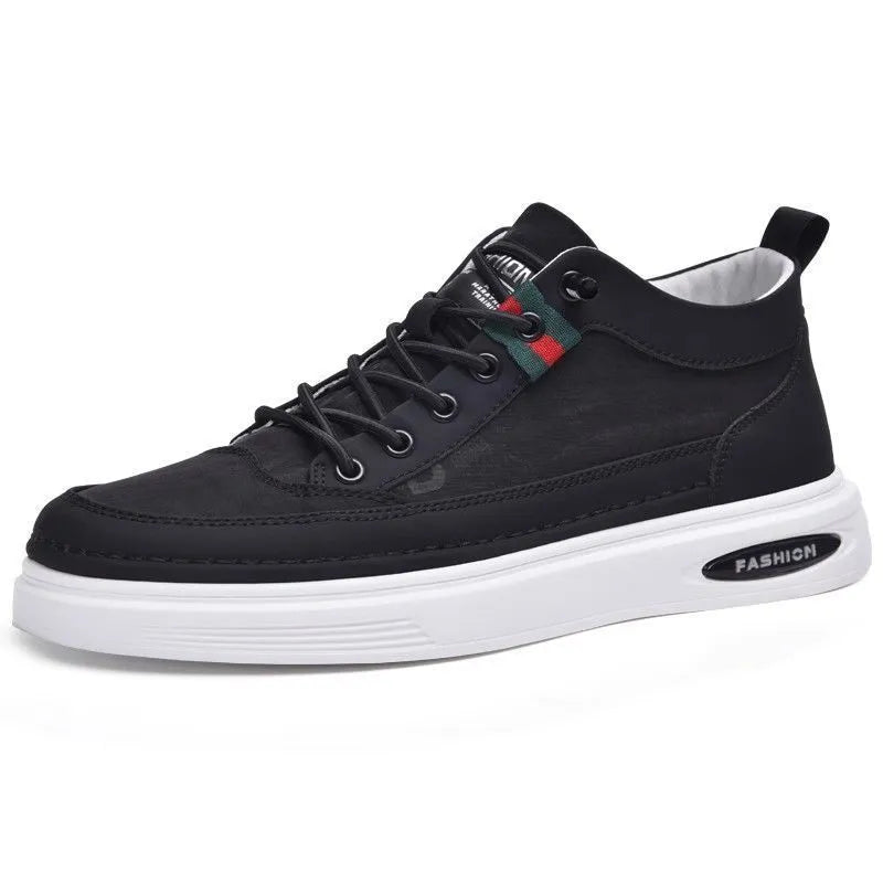 Umbrella cloth breathable sneakers for men canvas upper flat heel black gray green sizes 39 to 48
