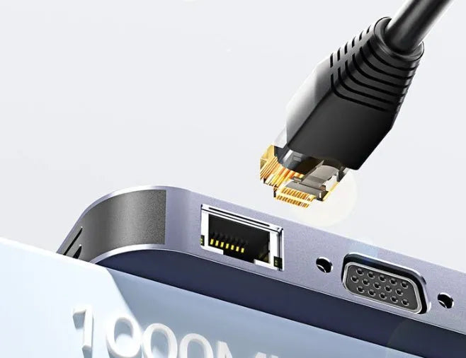 11-in-1 USB-C expansion dock with Gigabit Ethernet port, HDMI, USB-A ports and 20cm cable