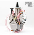 Sandblasted PWK motorcycle carburetor kit with multiple bore sizes for engine tuning