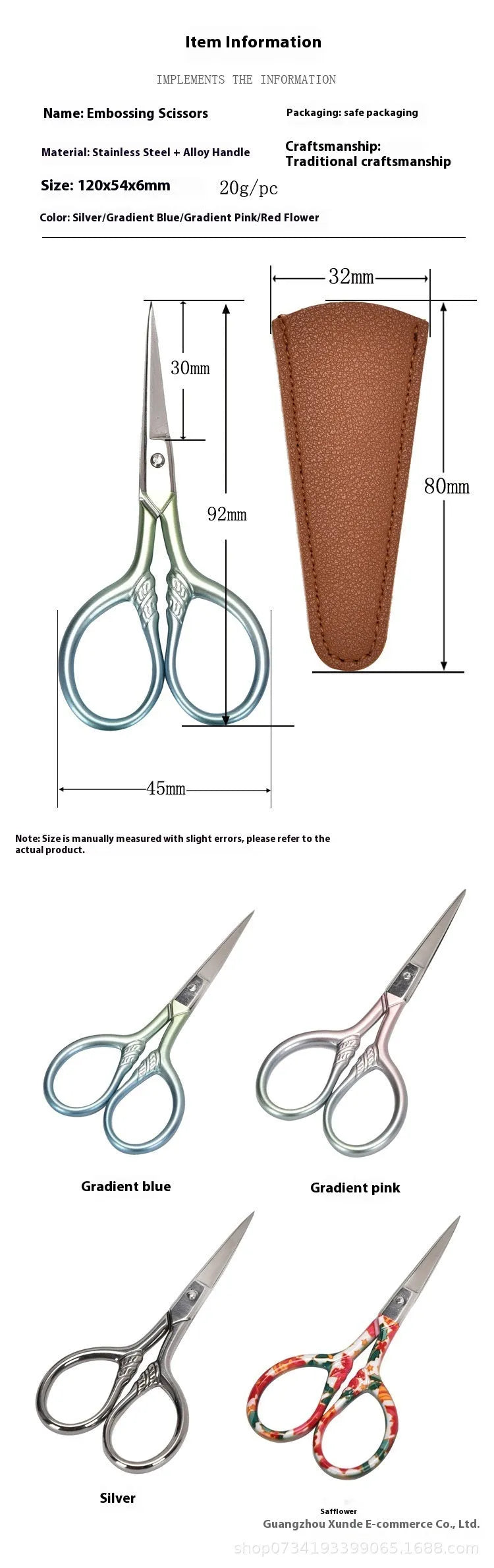 Mini stainless steel tea bag scissors for tea ceremony thread ends, available in gradually varied pink or silver