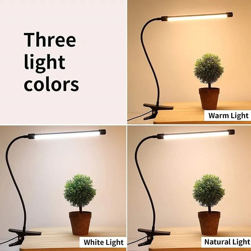 Black USB-powered 26cm LED desk lamp with American styling for student dormitory use