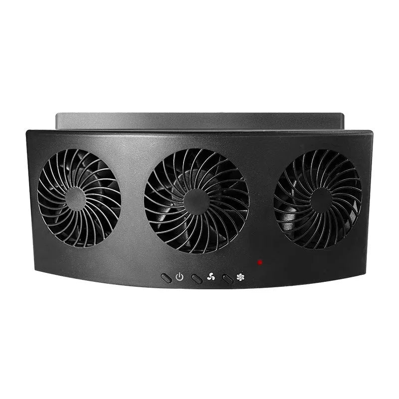 USB-powered black and white car ventilation fan with 1.5m cable for vehicle air circulation