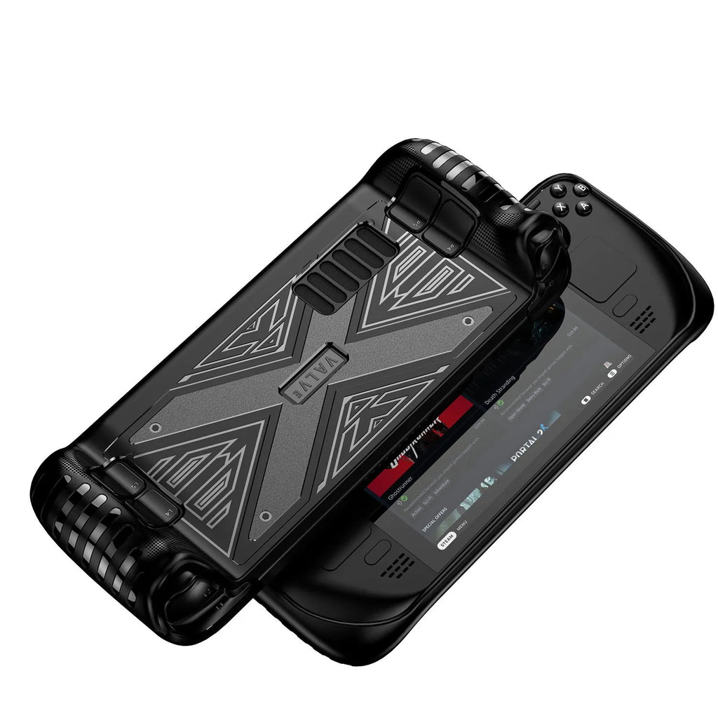 Steam Deck silicone protective cover in red, blue and black colour options