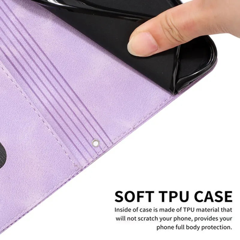 REALME 11 line stripe phone case with card holder and crossbody strap in black for OPPO A58