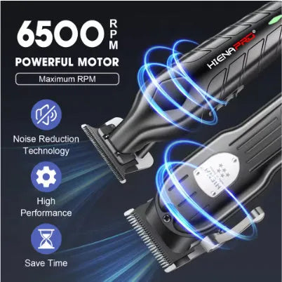 Black USB-powered cordless hair clipper set with LED display