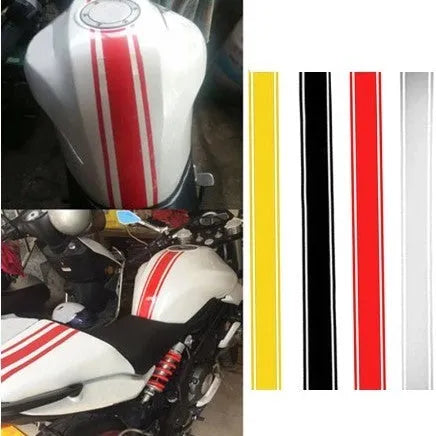 Motorcycle gas tank lid reflective pinstripe sticker in 50cm PET strip for DIY customisation