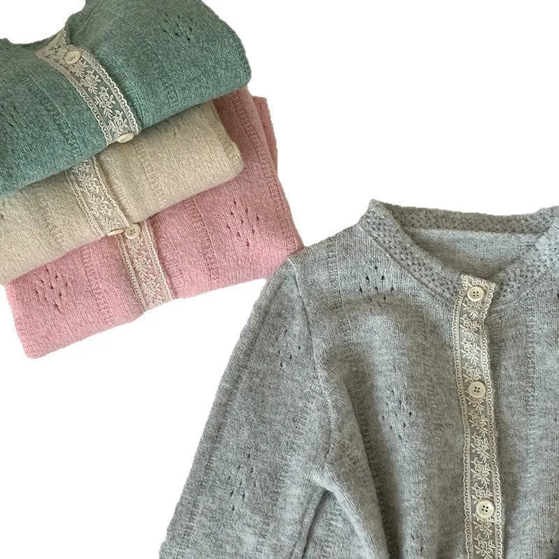 Artistic retro style loose fit knitwear sweater coat in viscose fibre, shown in a choice of colours