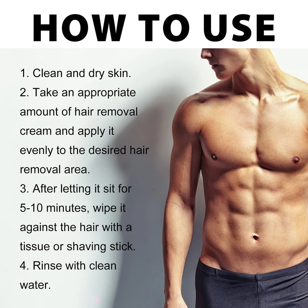 100ml tube of men's mild hair removal cream for beard, armpit, and body hair.