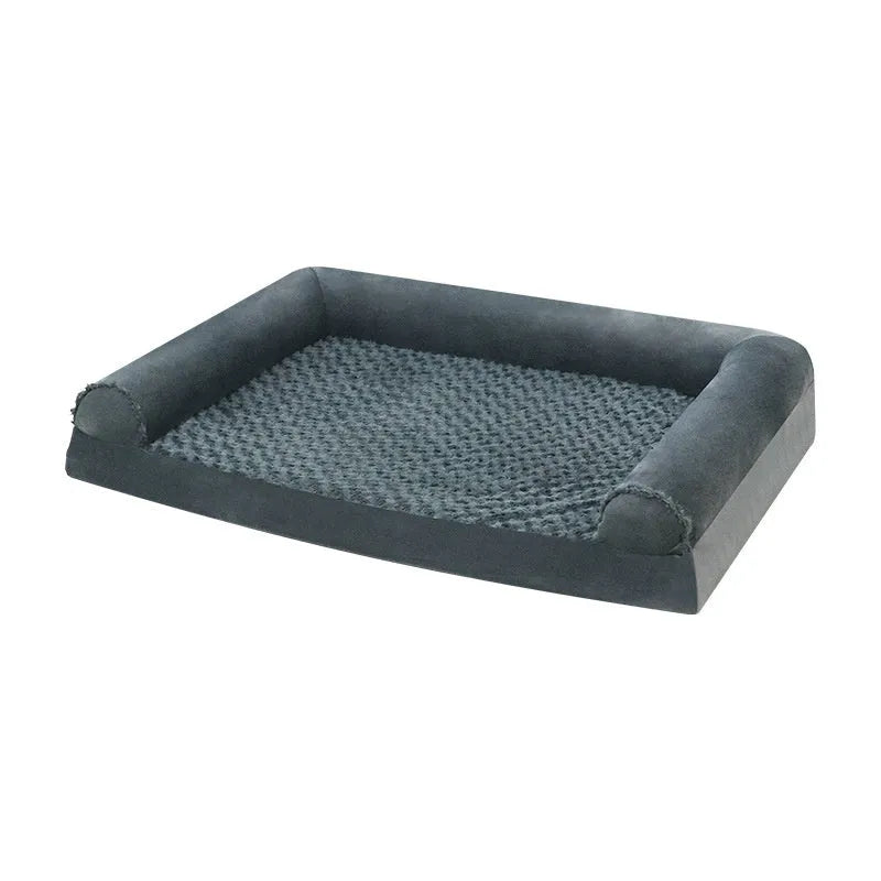 Dark grey cloth kennel for medium large dogs showing size dimensions