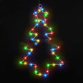 Christmas tree shaped LED string lights with iron frame, 40 lamp beads, white birch colour, 40x25cm, battery operated.