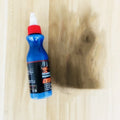 Automobile scratch repair kit with blue wiping tool and repair agent bottle for car paint restoration