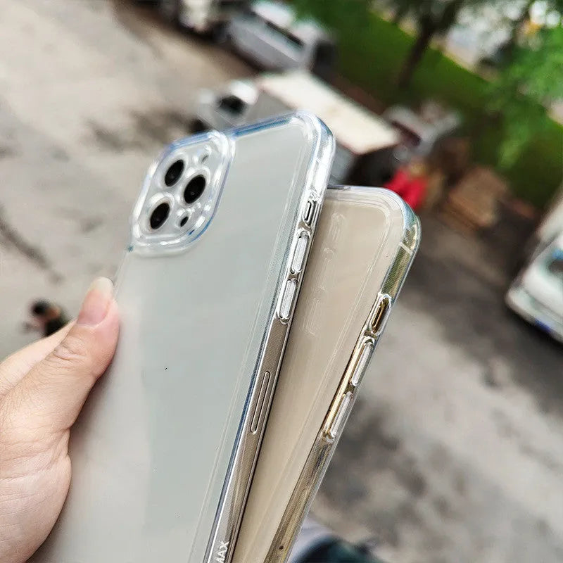 Transparent shockproof TPU phone case in Space Shell colour for iPhone models, back cover style.