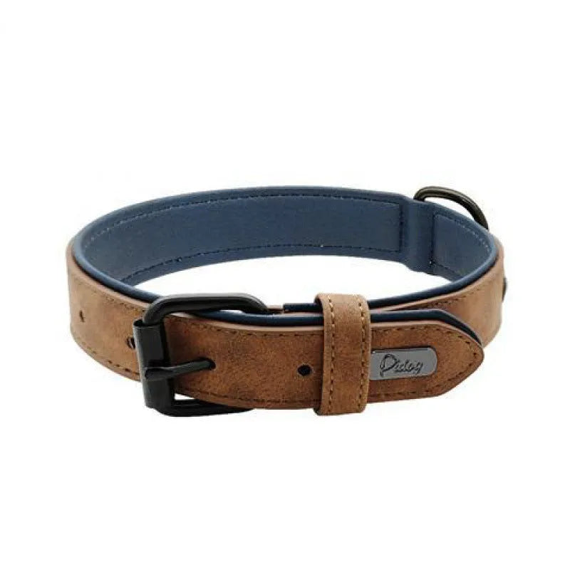 Adjustable anti-loss dog collar showing double-layer thickening construction in available colour options