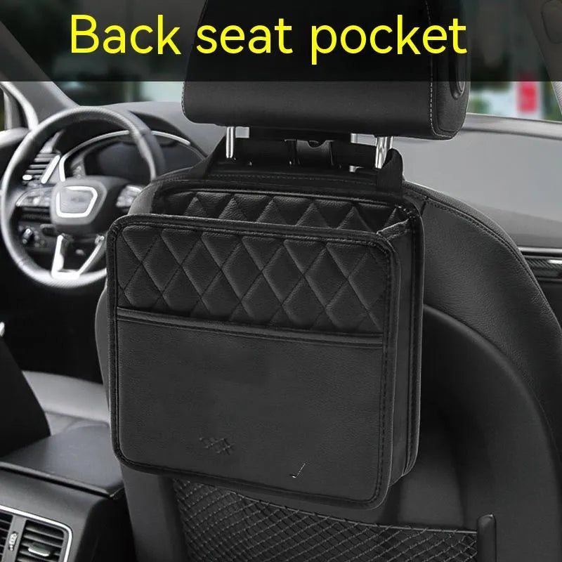 Leather hanging storage bag for car interior organisation in multiple colours